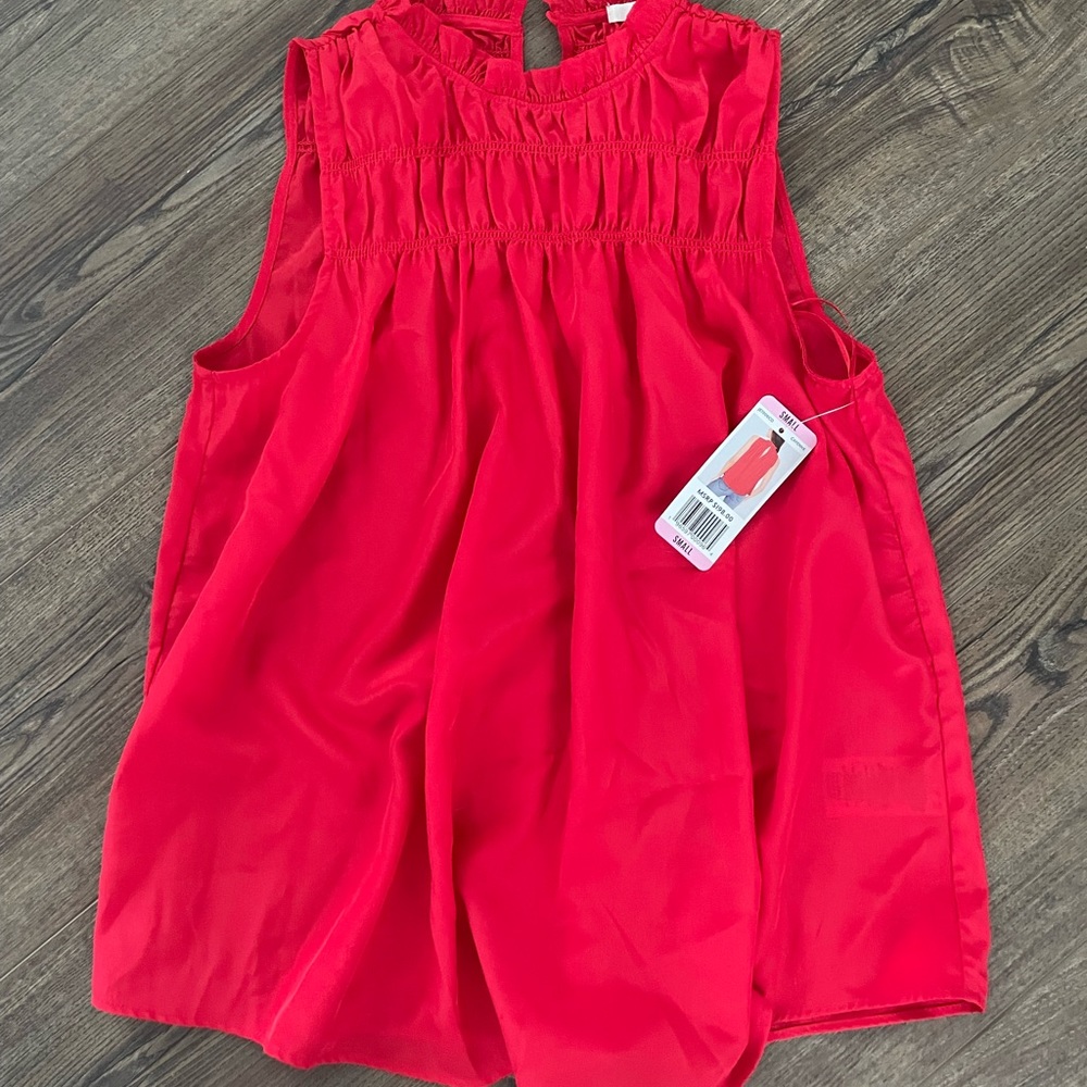 Joie brand women’s red sleeveless top.